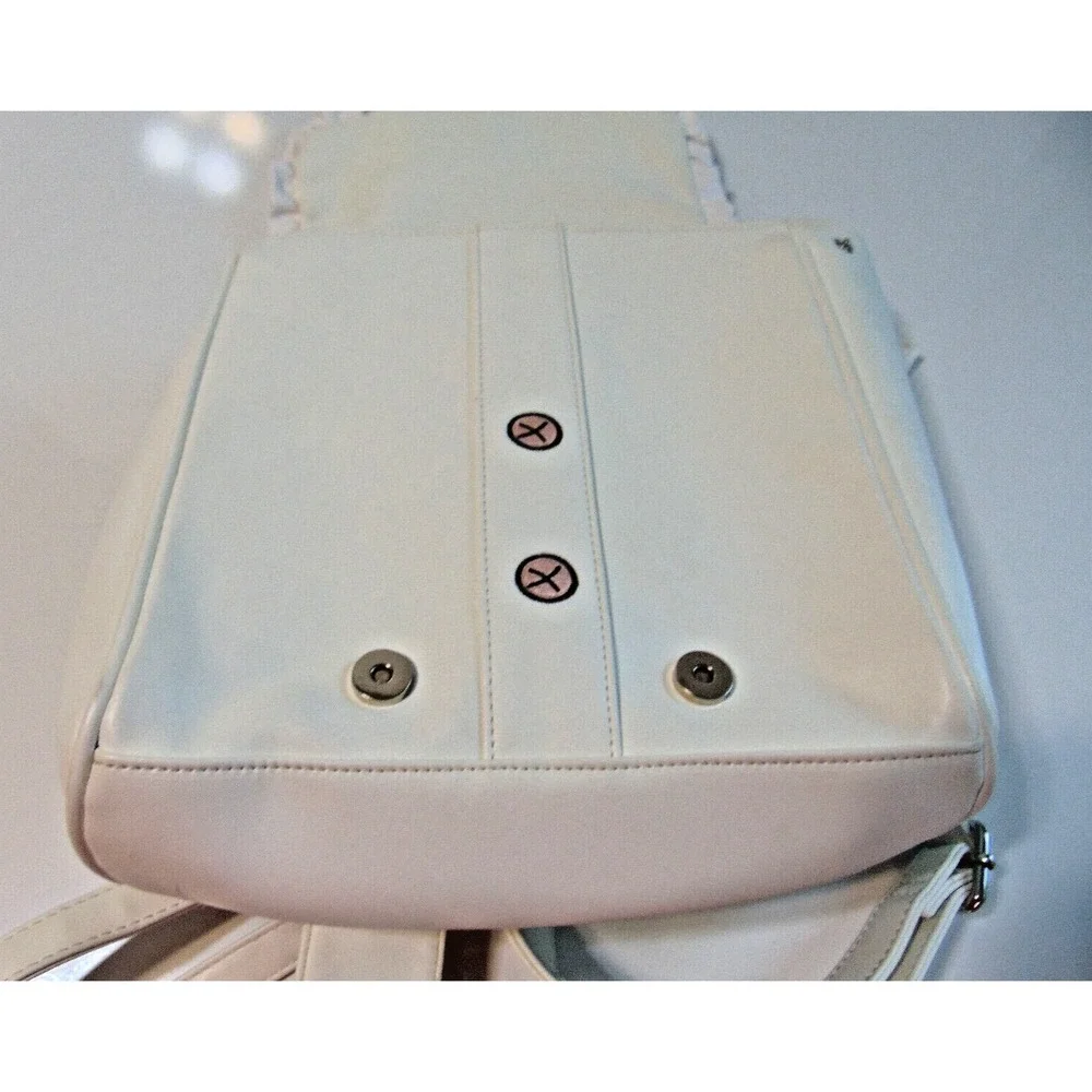 Women's Girl's Backpack Bag Purse White Medium Student Kitty Cat Straps Bow
